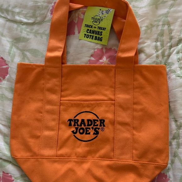 NWT Trader Joe's Halloween Mini Tote-Orange - Picture 3 of 6